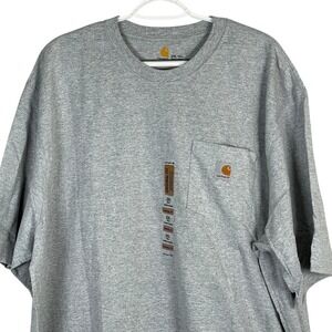 NEW Carhartt Original Fit Pocket T Shirt Mens 2XLT‎ Gray Short Sleeve Cotton
